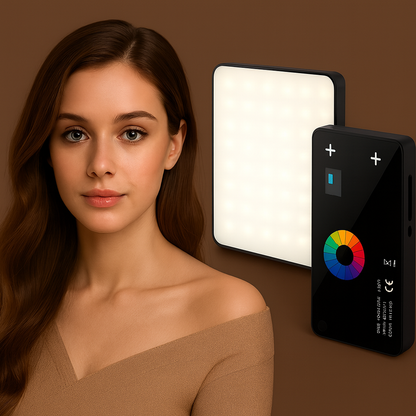 Professionele lamp met RGB-kleuren + powerbank