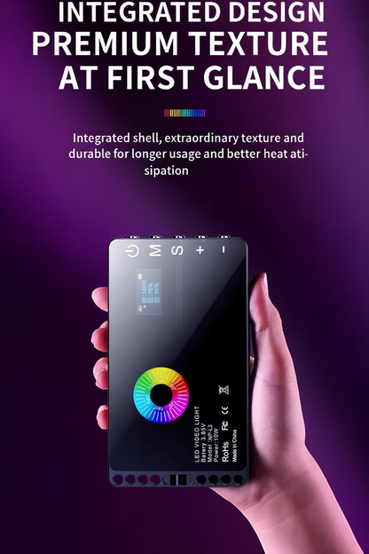 Professionele lamp met RGB-kleuren + powerbank